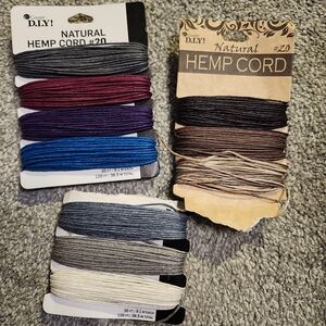 DIY Natural Hemp Cord Set in Assorted Colors 3 Pack